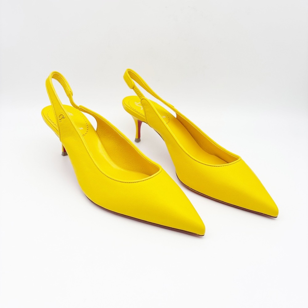 NWB Christian‎ Louboutin Sporty Kate 55mm Slingback Pumps in Pollen Size 38 - Picture 4 of 16